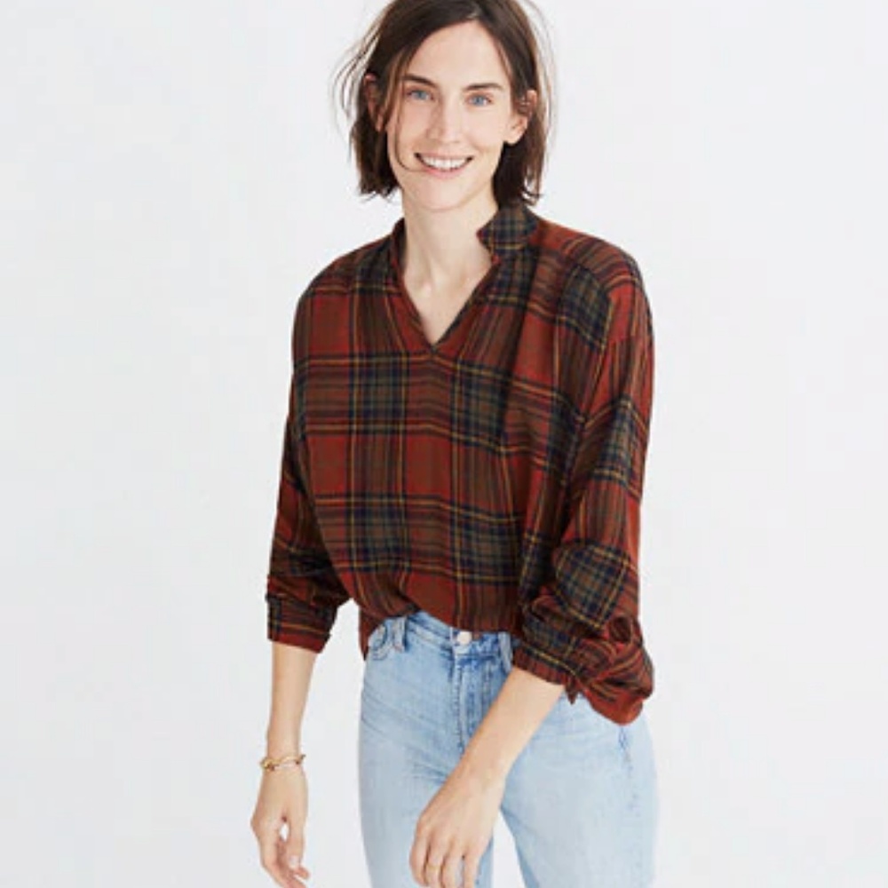 Madewell XS Flanel Blouse